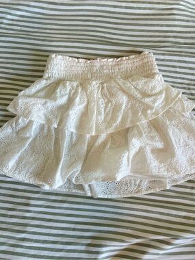 art class White Eyelet Ruffle Skater Skirt
